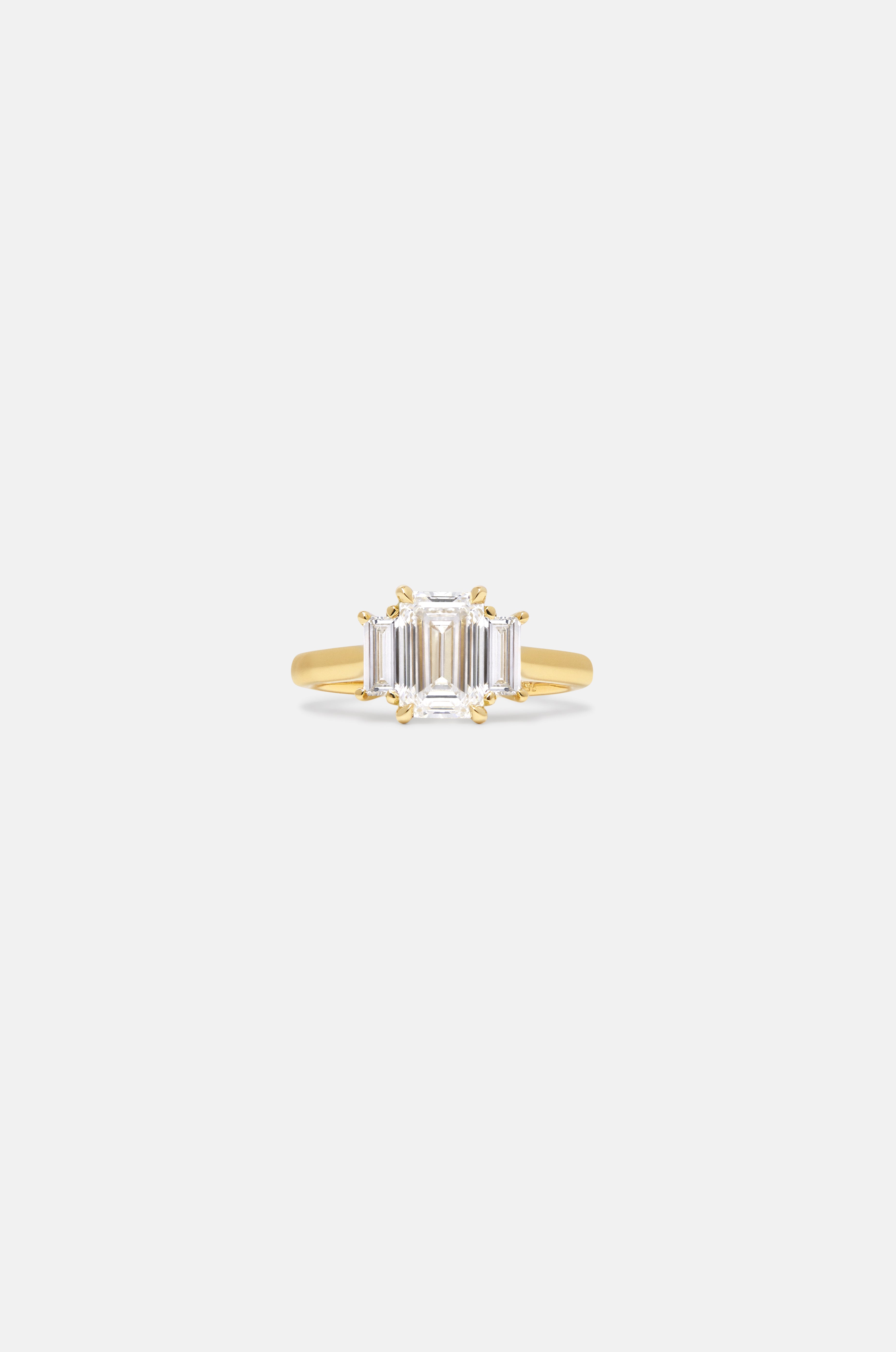 Emerald Diamond Tria Ring