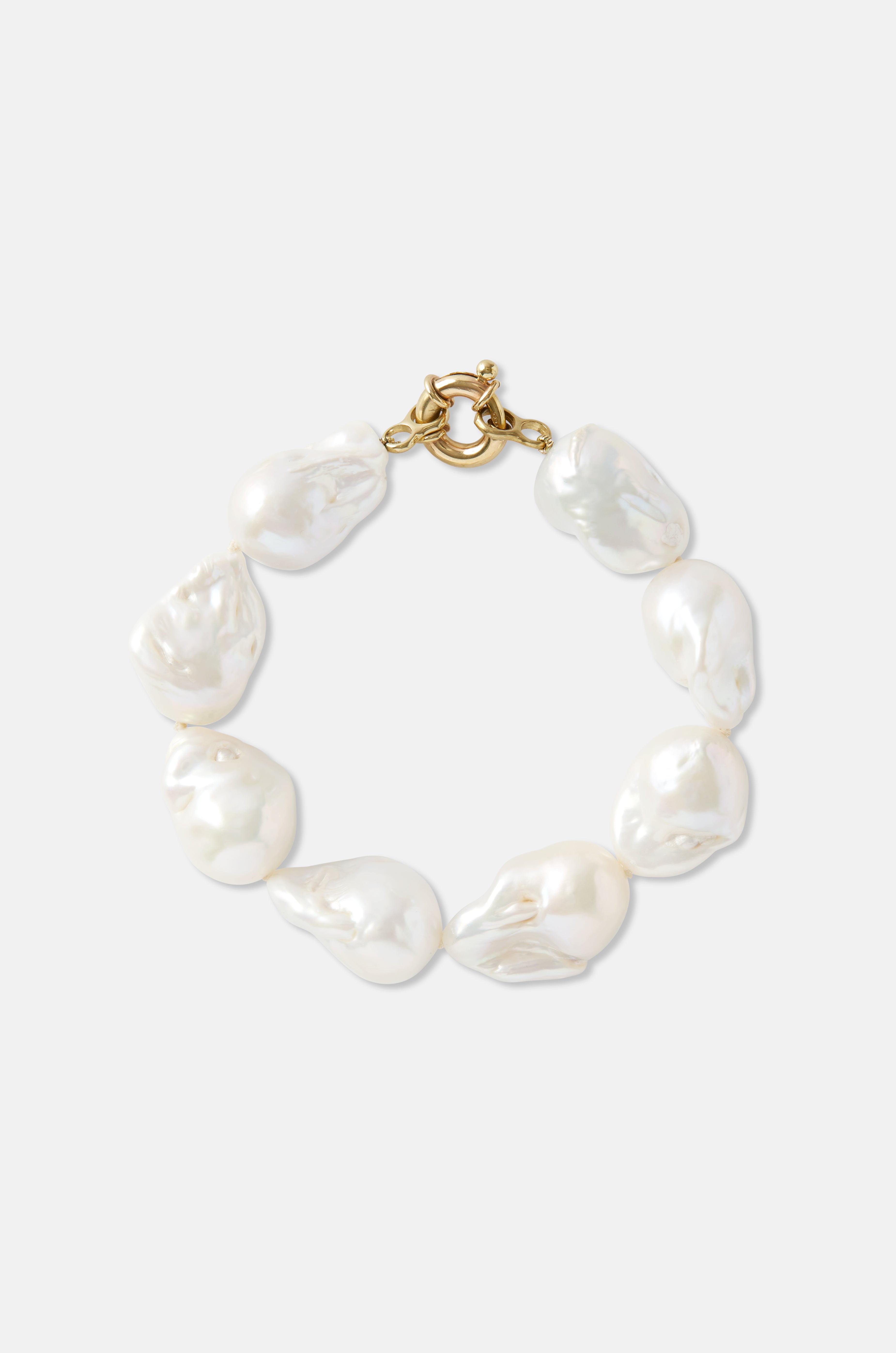 9ct yellow gold pearl bracelet