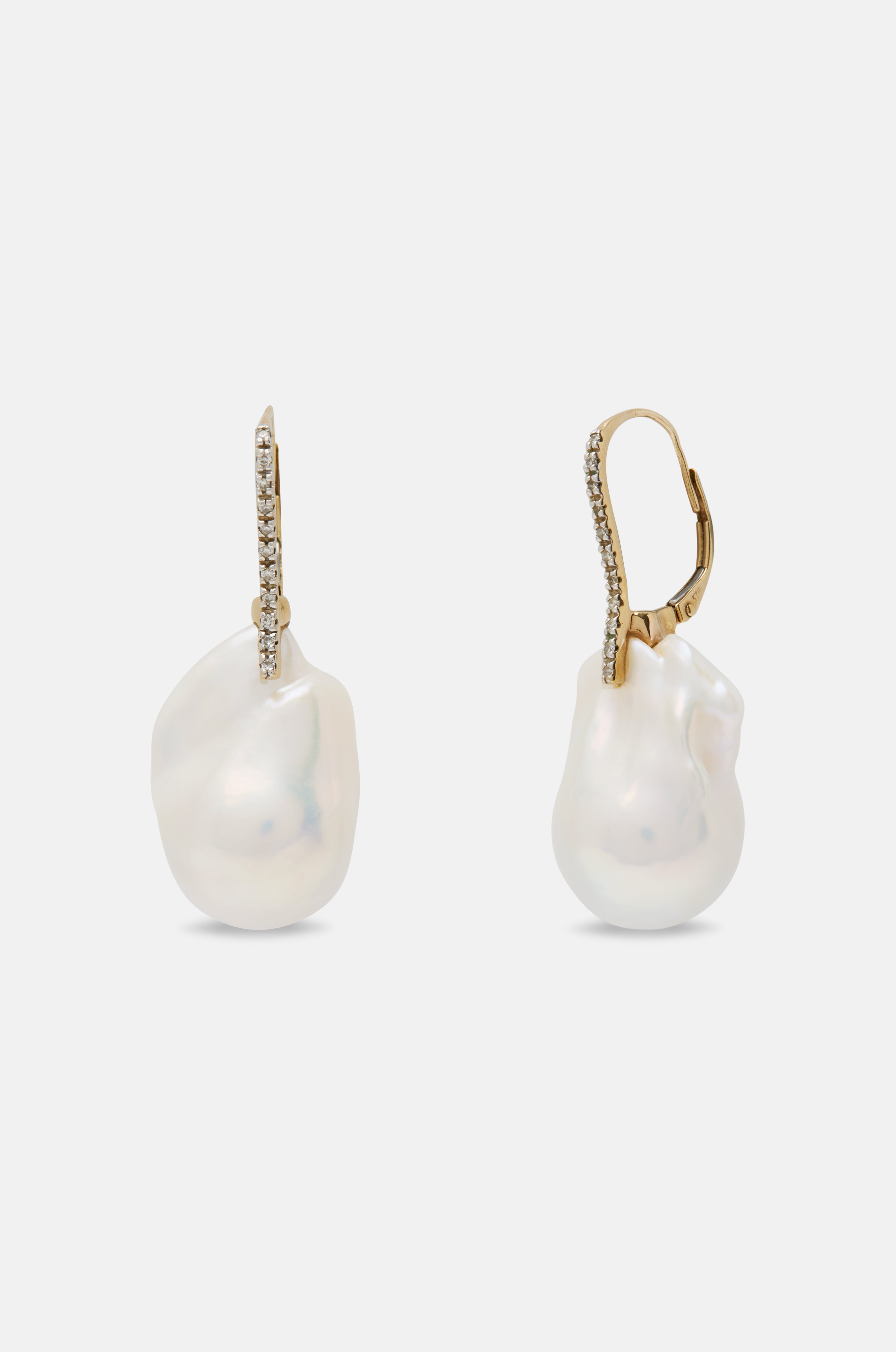 Diamond & Freshwater Pearl Earrings