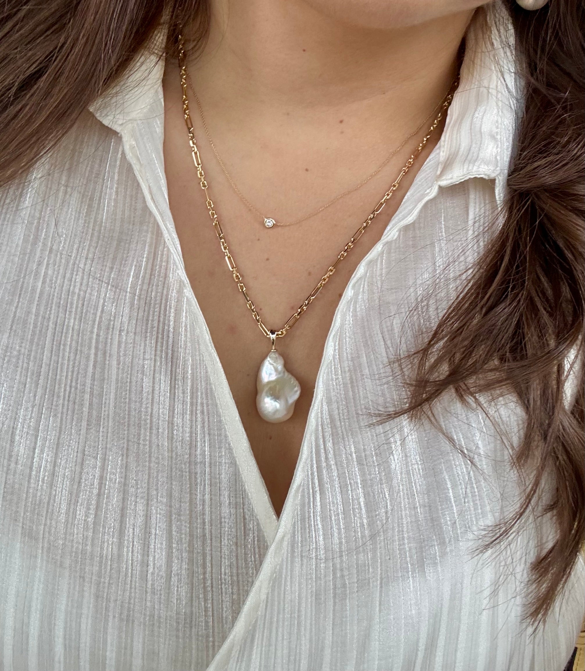 9ct yellow gold Pearl Pendant
